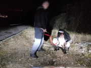 Piss Slut Wife in a Nun costume with a dog collar around her neck receives a golden shower her mout 15/16