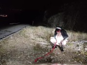 Piss Slut Wife in a Nun costume with a dog collar around her neck receives a golden shower her mout 16/16