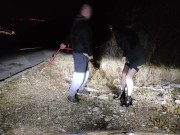 Piss Slut Wife in a Nun costume with a dog collar around her neck receives a golden shower her mout 3/16