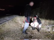 Piss Slut Wife in a Nun costume with a dog collar around her neck receives a golden shower her mout 7/16