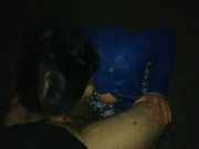 I take his soul from his fat dick in a blue leather jacket and stockings in a public park 10/16