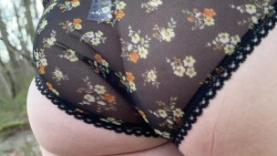 bubble butt femboy walking in sheer panties in public