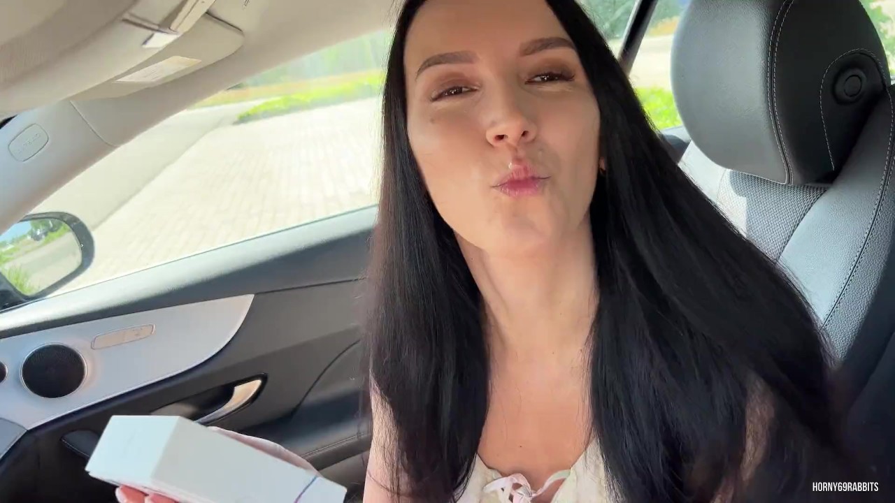 Eva cumming hard in public restaurant thru with Lovense Ferri remote controlled vibrator