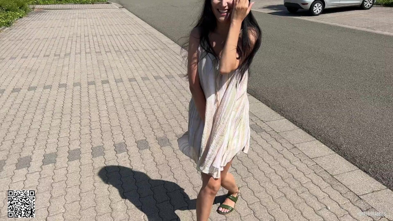 Eva cumming hard in public restaurant thru with Lovense Ferri remote controlled vibrator