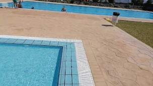 Foot fetish from swimming boy