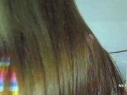 Busty and thick thighs duo play with a younger chubster and big sex toys 4/16