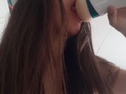 Comiendo la Leche de mi Hermanastro que Dejó en su Juguete 4/16