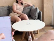 NOW I CONTROL YOUR PUSSY. I made her cum so hard in a cafe by using Lovense Ferri remote control toy 10/16