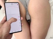 NOW I CONTROL YOUR PUSSY. I made her cum so hard in a cafe by using Lovense Ferri remote control toy 2/16