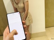 NOW I CONTROL YOUR PUSSY. I made her cum so hard in a cafe by using Lovense Ferri remote control toy 4/16