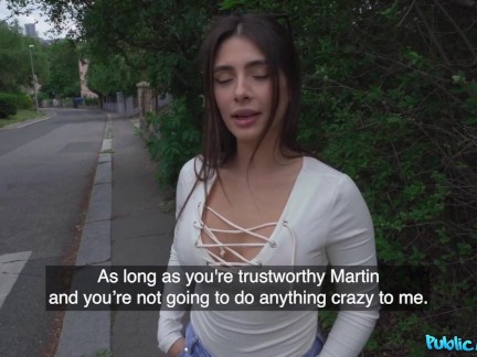 Public Agent Meets Tru Kait and gets a nice blowjob before she rips her denim shorts off to fuck
