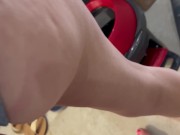 I jerk off watching my wife do the housework and I cum on her butt 10/16