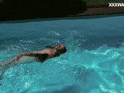 Hungarian petite skinny beauty Lana Lelani underwater 3/16