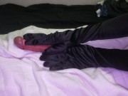 Using gloves to stroke his cock 6/16