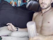 Young guy horny as fuck at beach in car 1/16