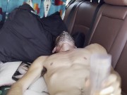 Young guy horny as fuck at beach in car 11/16