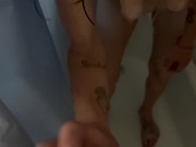 I brought a homeless  home, cleaned her up, and fucked her. Sucks and fucks in the shower. 6/16