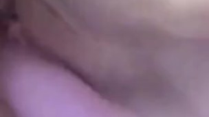 Secretly cumming on a big dildo while husband is at work