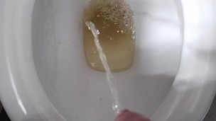 Uncut Teen Boy Pisses Into Toliet