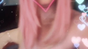 Megurine Luka Plays with her big boobs
