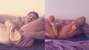 Experiencia intensa con el juguete mojado