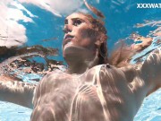 Perfect body euro teen gets naked in the pool 15/16