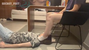 Foot worship in white socks