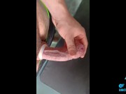 slow uncut tight foreskin play! phimosis large white cock 13/16