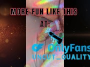 no hands large white uncut cock play! tight foreskin phimosis 15/16