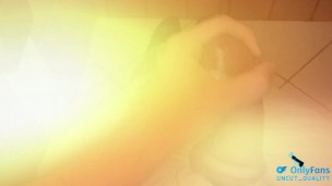 no hands large white uncut cock play! tight foreskin phimosis