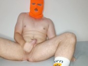 Balaclava legal teen jerking off and CUMMING! 9/16