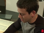 Jaquelin Braxton seduces her student and she fills his mouth with her hard cock. Her little student 6/16