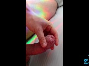 slow foreskin play on an white large uncut cock 12/16