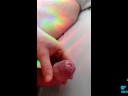 slow foreskin play on an white large uncut cock 13/16