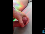 slow foreskin play on an white large uncut cock 14/16