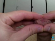 slow foreskin play on an uncut tight cock! 10/16