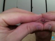 slow foreskin play on an uncut tight cock! 13/16