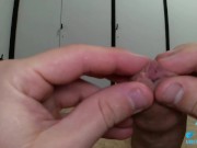 slow foreskin play on an uncut tight cock! 2/16