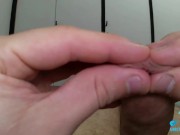 slow foreskin play on an uncut tight cock! 9/16