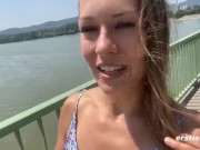 Ersties - Exhibitionist Blue Fingers Herself On a Public Beach 9/16