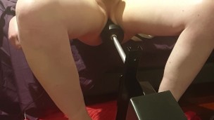 Destroying my Femboy Sissy Ass with Big Black Dildo Fucking Machine until I CUM MrHankeytoys Beowulf
