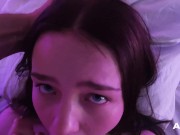 She got a mouthful of cum 16/16