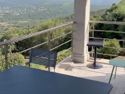 I fill her mouth with cum on the balcony while the workers are working below 13/16