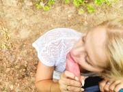 Married MILF lagged behind the tourist group and was fucked right on the forest path. 4/16