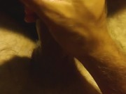 Muscled haired guy CUMS 6 times (using cum as a lubricant)