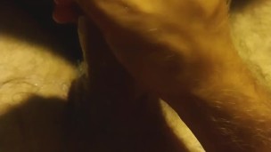 Muscled haired guy CUMS 6 times (using cum as a lubricant)