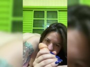 naughty girl masturbating with her dildo after class 2/16