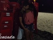 Peguei um  na praia, levei ele para o escurinho e fui flagrada pelas câmeras 11/16