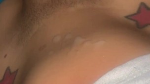 Playing with my dick while my roommate is in the room almost caught huge cum