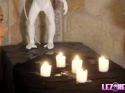 Sexy lesbian hotties lick, finger and scissor each other 9/16